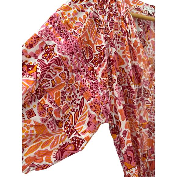 Poupette‎ St. Barth Mini Bona V-Neck in Red Chagal Size Medium - Picture 5 of 13